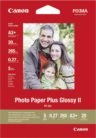 Canon PP-201 Photo Paper Plus II A3+ 275gr/m² for Printers Inkjet 20 Sheets