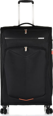 American Tourister Summerfunk Large Travel Suitcase Fabric Black with 4 Wheels Height 79cm.