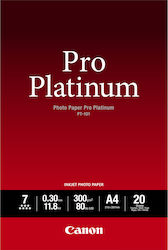 Canon PT-101 Pro Platinum Fotopapier Hochglanz A2 300gr/m² für Drucker Tintenstrahl 20 Blätter