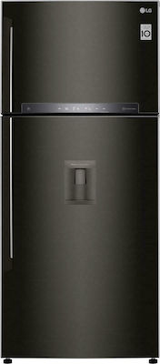 LG GTF744BLPZD Ψυγείο Δίπορτο 509lt Total NoFrost Υ180xΠ78xΒ73εκ. Μαύρο
