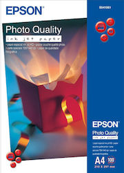 Epson Photo Quality Φωτογραφικό Χαρτί Matte A4 (21x30) 102gr/m² για Εκτυπωτές Inkjet 100 Φύλλα