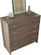 No 5 Wooden Chest of Drawers with 5 Drawers Mocha 86x43x95cm