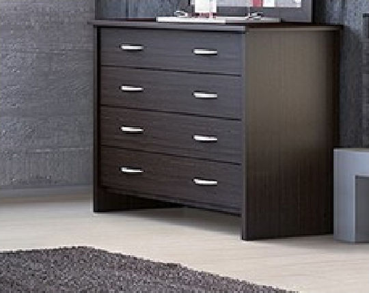 Kommode Schlafzimmer Holz No 2 mit 4 Schubladen Wenge 100x45x81cm