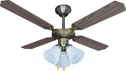 Muhler 105cm Ceiling Fan with Light Fixture Brown / Silver Muhler 105cm Ceiling Fan with Light Fixture Brown / Silver