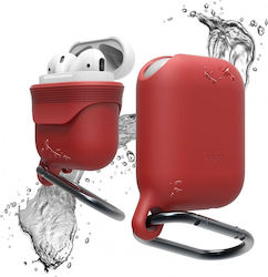 Elago Waterproof Hang Hülle Silikon mit Haken in Rot Farbe für Apple AirPods 1 / AirPods 2