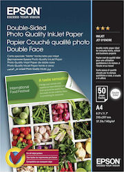 Epson Double Sided Matte Hârtie foto A4 (21x30) 140gr/m² pentru Imprimante Jet de cerneală 50 de hârtie fotografică