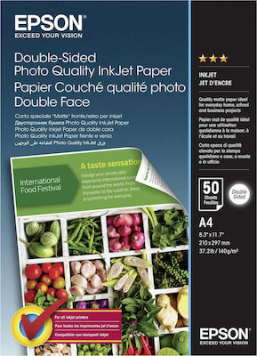 Epson Double Sided Matte Photo Paper A4 (21x30) 140gr/m² for Inkjet Printers 50 Sheets