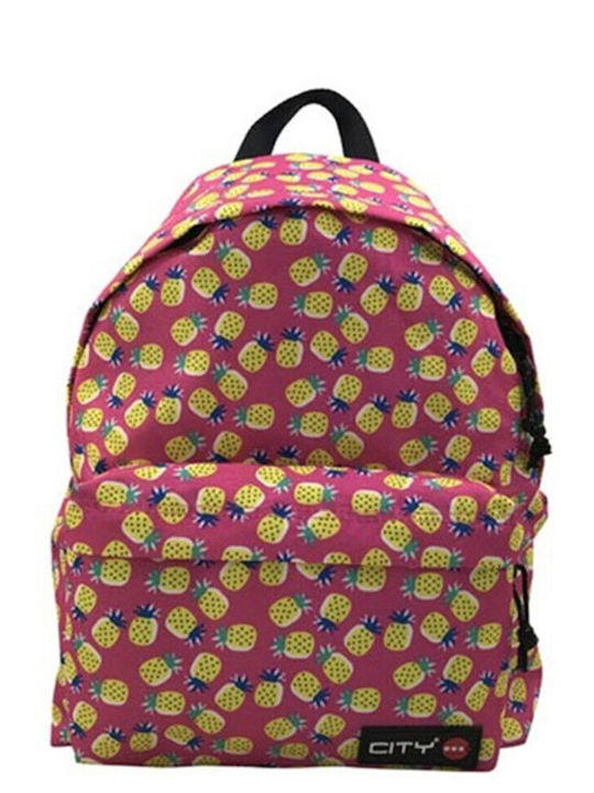 Lyc Sac The Drop Ananas School Bag Backpack Junior High-High School in Pink color