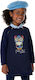 Mayoral Kids Dress Long Sleeve Navy Blue 17-04961-043