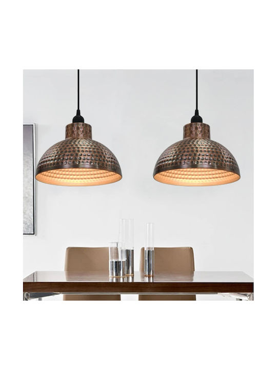 vidaXL Pendant Light Copper Bell with Socket E27 26x16cm