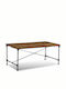 Tisch Speisesaal aus Massivholz & Metall Natürlich 180x90x76cm