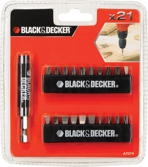 Black & Decker Сет 21 Битове за Винтоверт Комплект адаптер -XJ