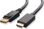 Powertech Kabel DisplayPort-Stecker - HDMI-Stecker 1m Schwarz (CAB-DP026)