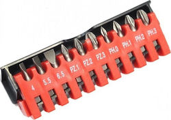 Force Set Set 10 Screwdriver Bits Straight / Cross / Star/Torx