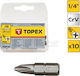 Topex Set 10 Biți Șurubelniță Cruce Bituri PH2 25mm