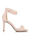 Suede Women's Sandals with Thin High Heel In Pink Colour
