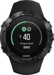 Suunto 5 Stainless Steel 46mm Waterproof Smartwatch with Heart Rate Monitor (All Black)