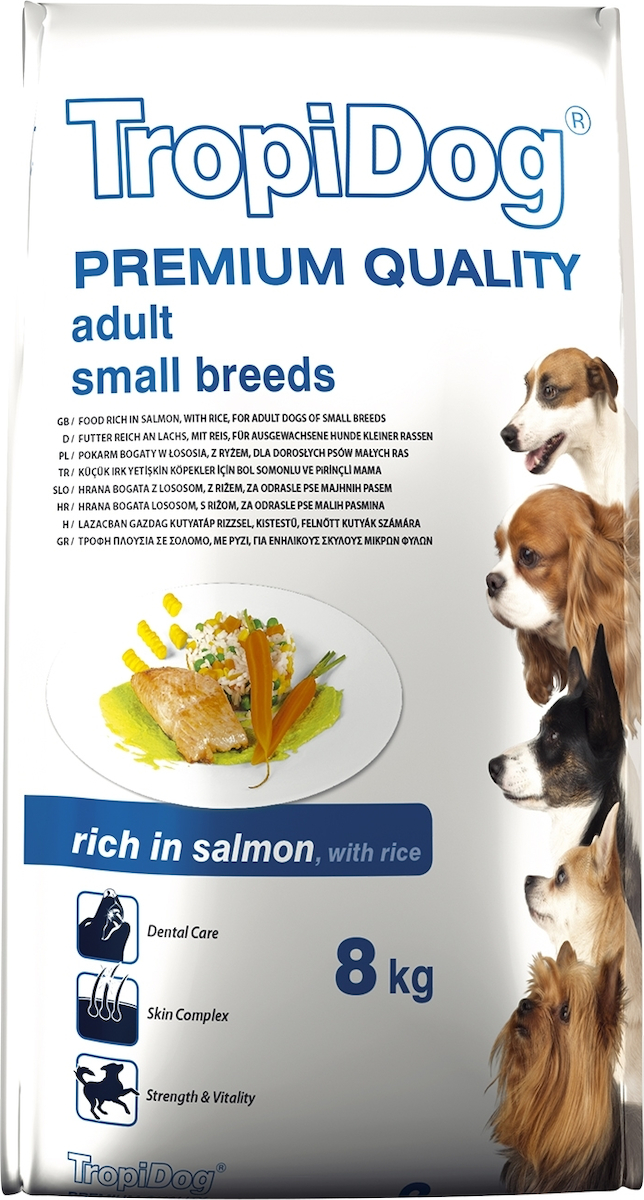 TropiDog Premium Adult Small Breeds Salmon 2 5kg Skroutz gr