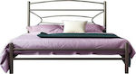 Sam Double Metal Bed in Gray for Mattress 140x200cm