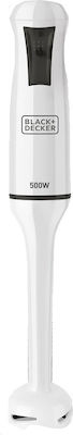 Black & Decker BXHB500E Hand Blender with Plastic Rod 500W White