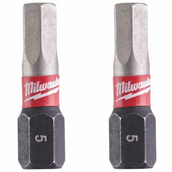 Milwaukee Shockwave Set 2 Screwdriver Bits Torx / Allen Milwaukee Shockwave Set 2 Screwdriver Bits Torx / Allen