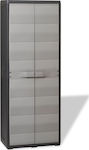 Double Door Wardrobe Plastic with 3 Shelves 65x38x171cm