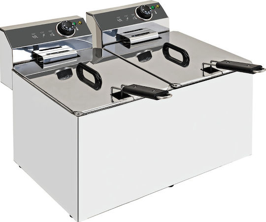 XDome Electric Fryer Double 9kW Capacity 2x10lt 44.5x65x31.5cm XDF 1010L M