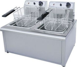 ΤζεΘάν 230V Commercial Electric Double Fryer 2x7lt 6.4kW 68x47x40cm