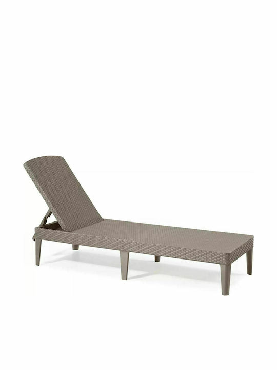 Liegestuhl Rattan Jaipur Cappuccino 187x58x29cm.