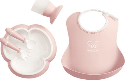 BabyBjorn Feeding Set Baby Dinner Set made of Plastic Pink 5pcs