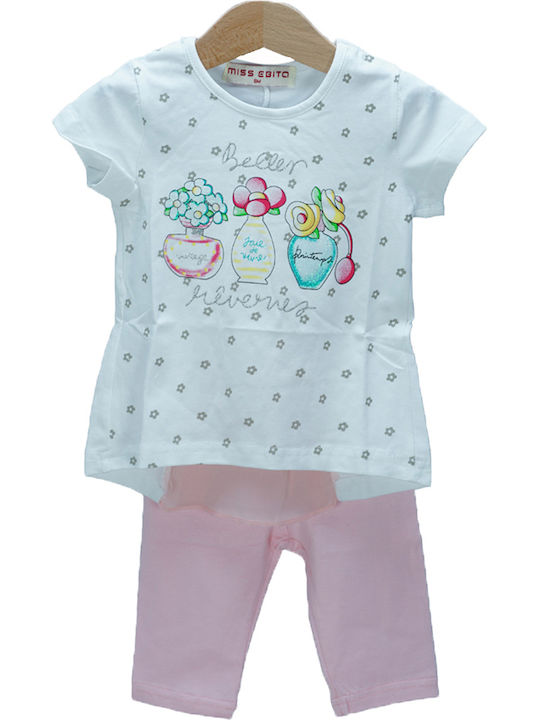 Εβίτα Kids Set with Leggings Summer 2pcs White