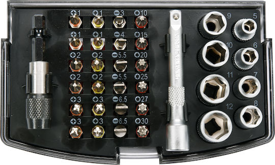 Yato Set 34 Schraubendreher-Bits Gerade / Kreuz / Torx / Stern