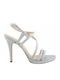 Stoff Sandalen Silber