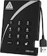 Apricorn Aegis Padl USB 3.1 Външен HDD 1TB 2.5" Черен