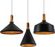 GloboStar Calypso Pendant Light Black Bell with Socket E27