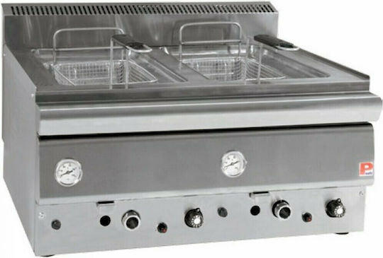 Panaritis Fryer Gas Double 14kW Capacity 2x8lt 72x63x34cm