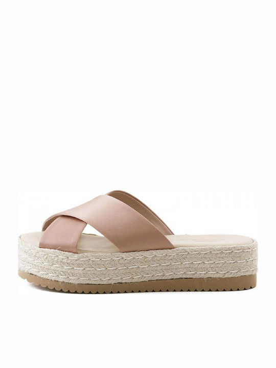 Sante Nude Women's Flat Sandals Flatforms In Pink Colour