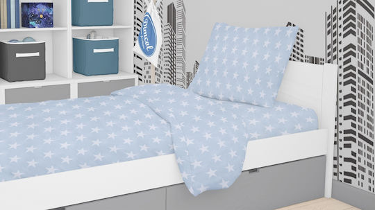 Dimcol Set Cearceafuri Pentru Copii Single Star 33 Albastru Deschis 160x240cm