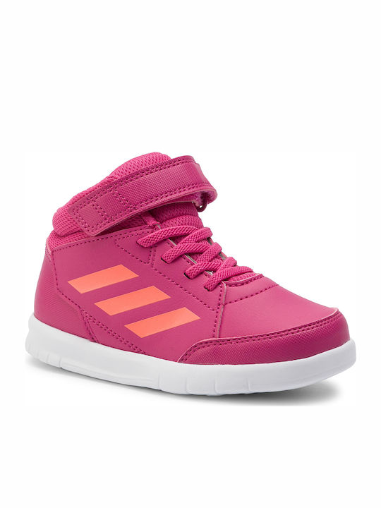 Altasport Mid Kinder Sneakers Hoch mit Klettverschluss Real Magenta / Hi Res Coral / Cloud White