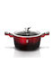 Berlinger Haus Metallic Line Βαθιά Κατσαρόλα από Αλουμίνιο 4.1lt / 24cm Black-Burgundy
