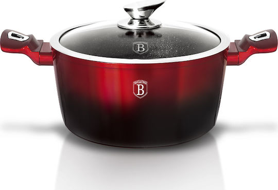 Berlinger Haus Metallic Line Дълбока Тенджера от Алуминий 6.1л / 28см Черно-Бургундско