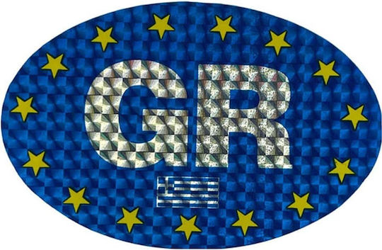 Auto Gs Car Flag Stickers GR 17.5 x 11.5cm in Blue Color 1pcs