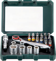 Metabo 626701000 Ratchet With Sockets 1\4" 26 Pieces