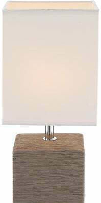 Globo Lighting Κεραμικό Πορτατίφ για Ντουί E14 με Λευκό Καπέλο και Μπεζ Βάση