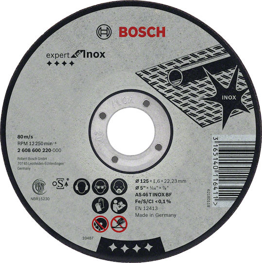 Bosch Cutting Disc Metal Hole Diameter 125mm 1pcs