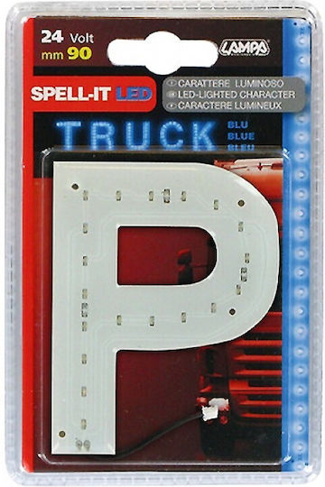 Lampa Spell-It Led 24V/90mm Blue P Inscripție LED pentru Mașină 24V Albastru