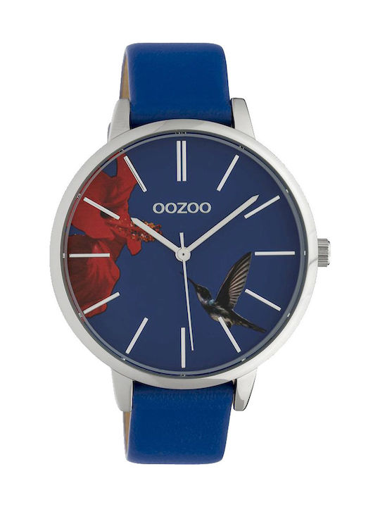 Oozoo Timepieces Limited Uhr mit Blau Lederarmband