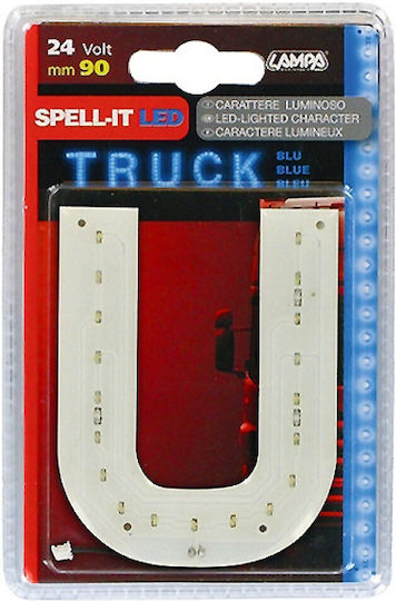 Lampa Spell-It Led 24V/90mm Blue U Inscripție LED pentru Mașină 24V Albastru