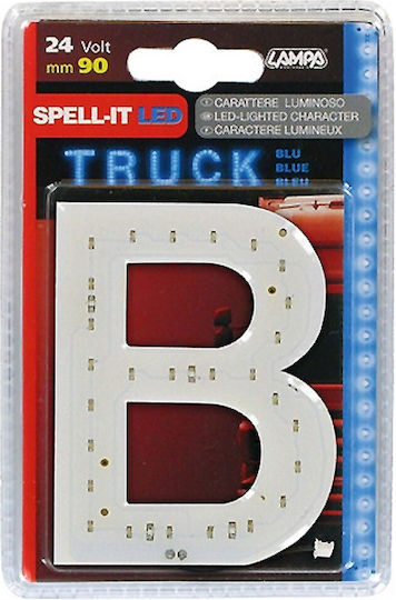 Lampa Spell-It Led 24V/90mm Blue B Inscripție LED pentru Mașină 24V Albastru