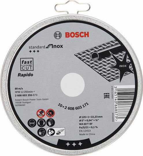 Bosch Standard Cutting Disc Metal Hole Diameter 125mm with 60 Teeth 10pcs
